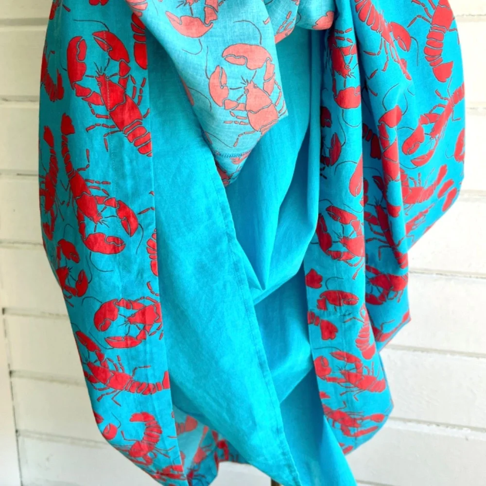 J. CREW FACTORY Strappy Tie-Back Tiered Midi Dress in Blue Lobster Print - 10 - Picture 5 of 13